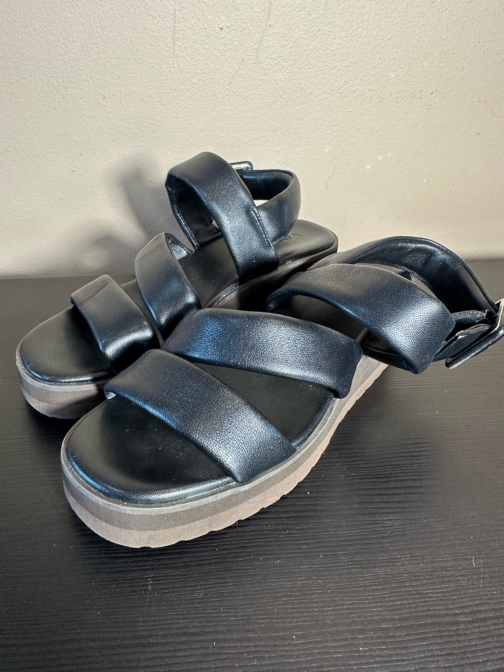 Vince Black Strappy Platform Sandals Women’s US 5